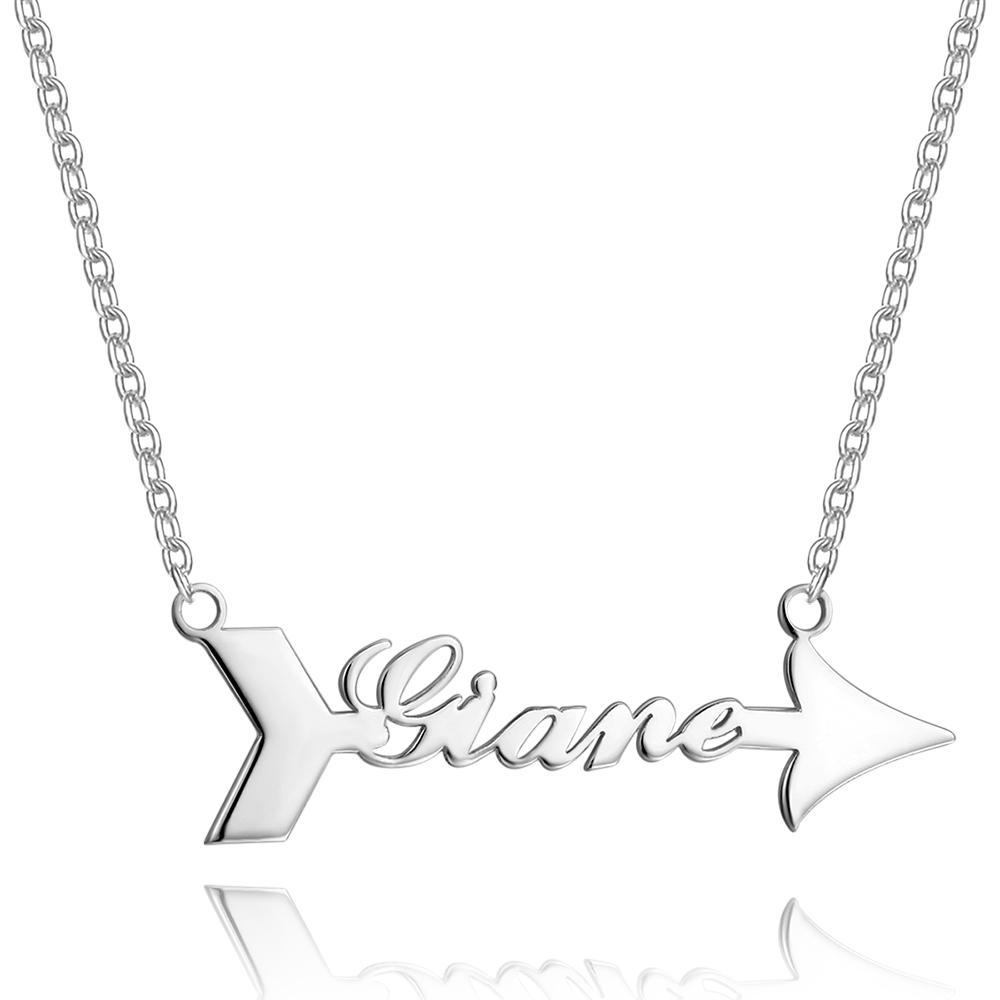 Collier Prenom Collier Prénom Personnalisé Flèche En Argent