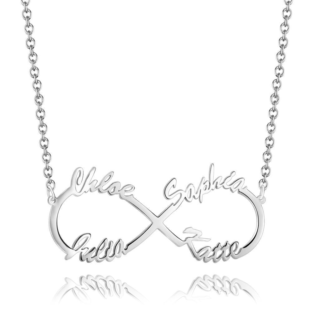 Collier Prenom Collier Infini Six Noms - Argent