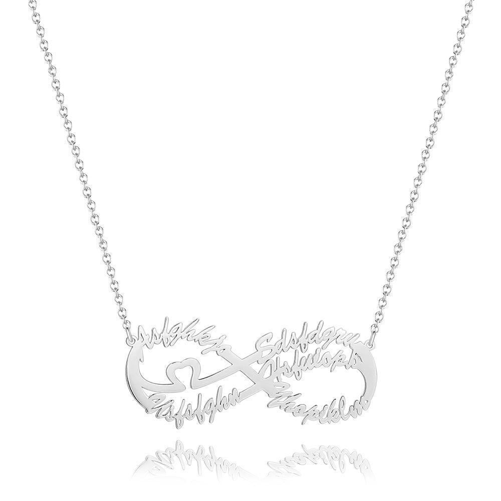 Collier Prenom Collier Infini Six Noms - Argent