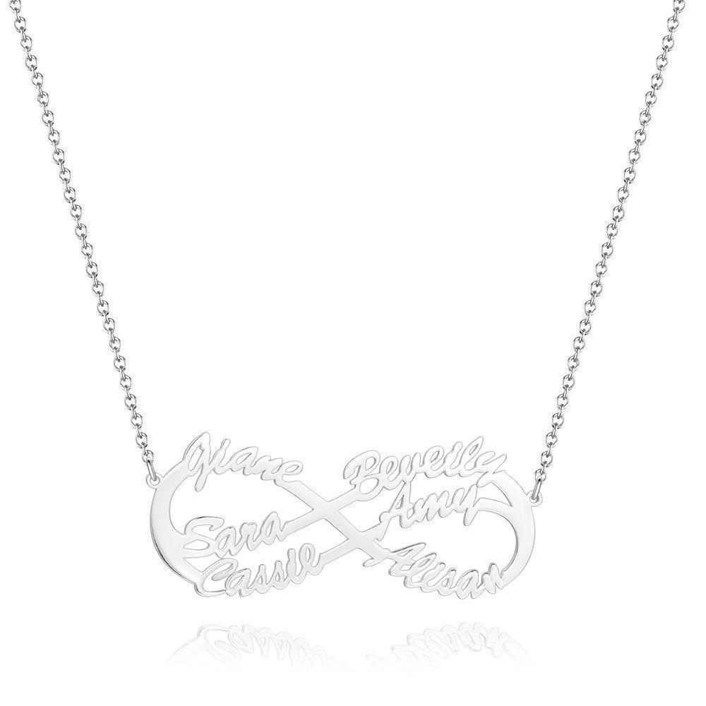 Collier Prenom Collier Prénom Infini Quatre Noms Plaqué Or Rose - Argent