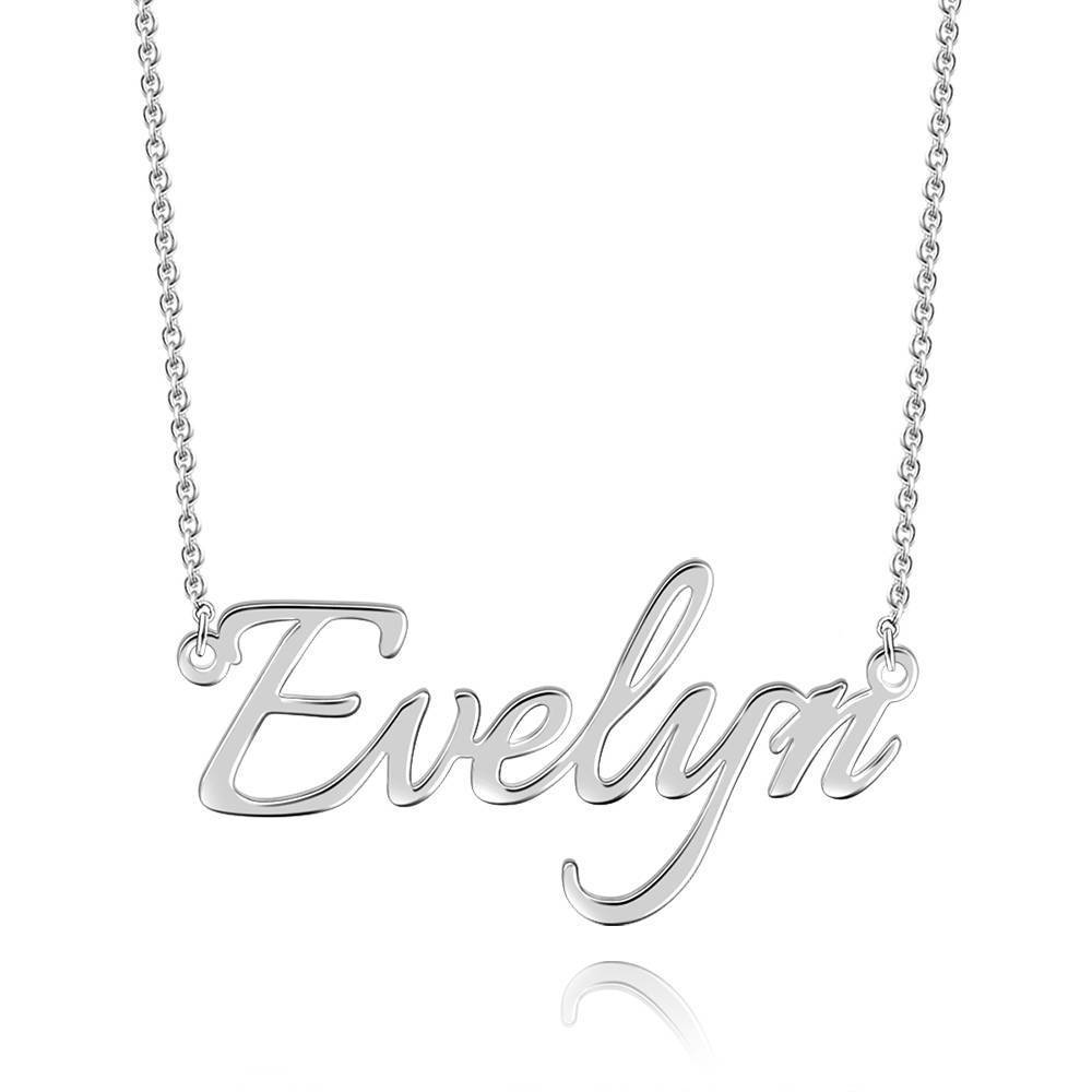 Collier Prenom Collier de Prénom en Argent Sterling - Collier de Chaîne de Prénom Personnalisé - Collier Plaque de Prénom - Idées de Cadeau de Noël pour les Femmes
