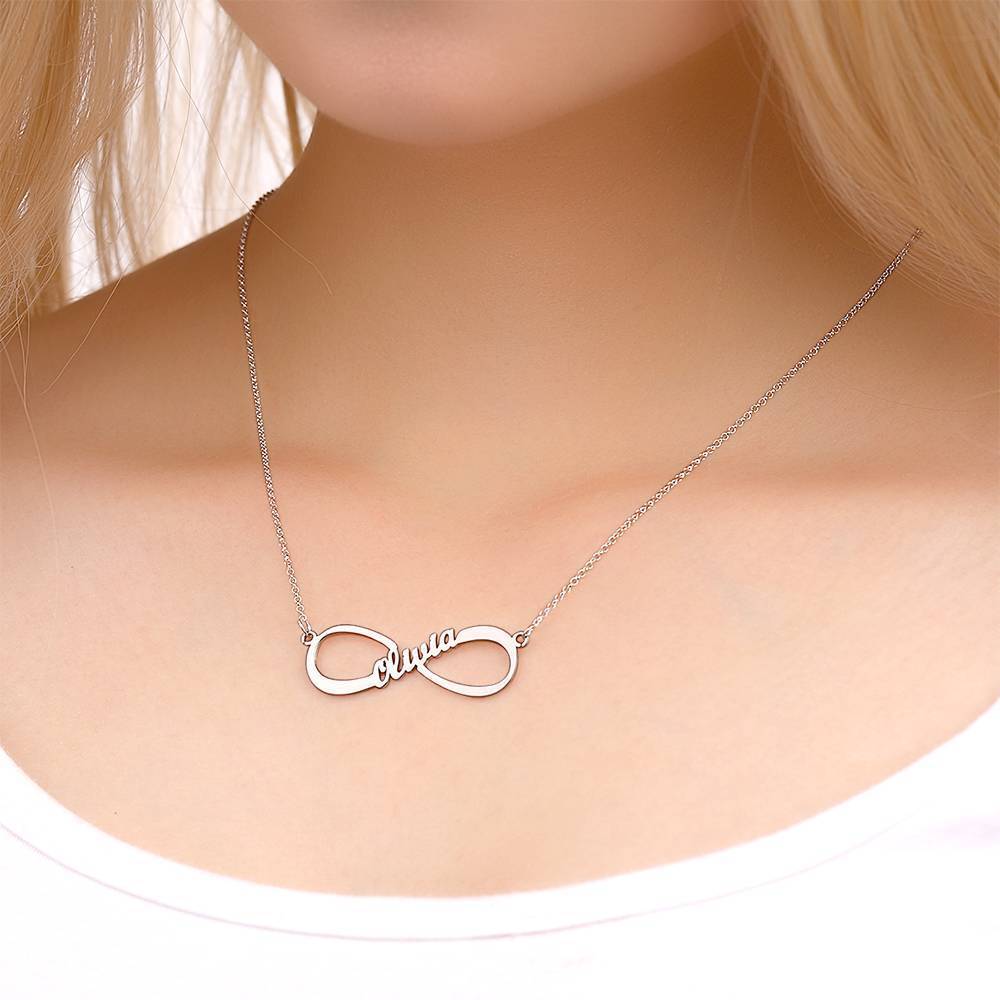 Collier Prenom Collier Prénom, Collier Infini Style Classique Argent