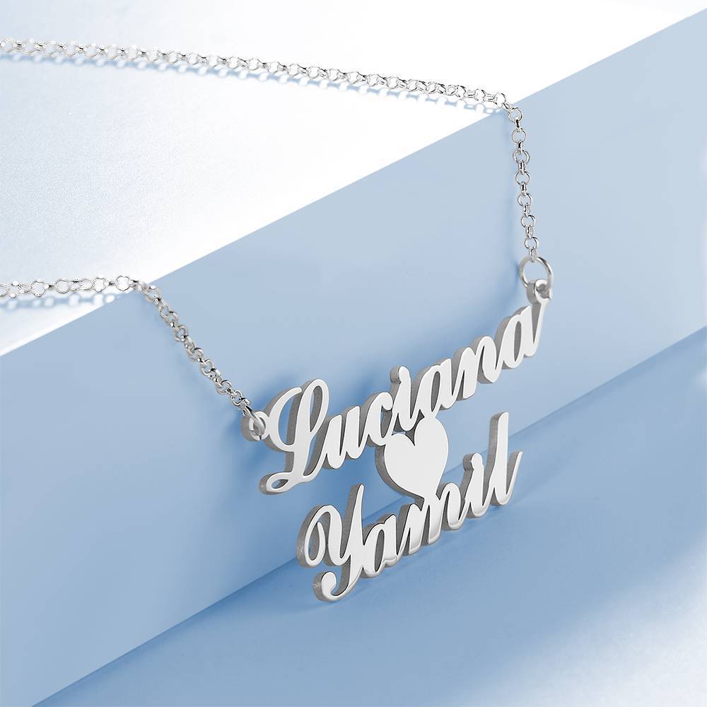 Collier Prenom Collier Prénom, Pendentif Plaqué Nom Personnalisé Argent