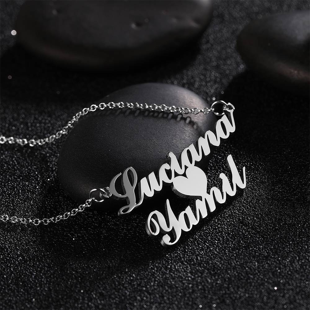 Collier Prenom Collier Prénom, Pendentif Plaqué Nom Personnalisé Argent