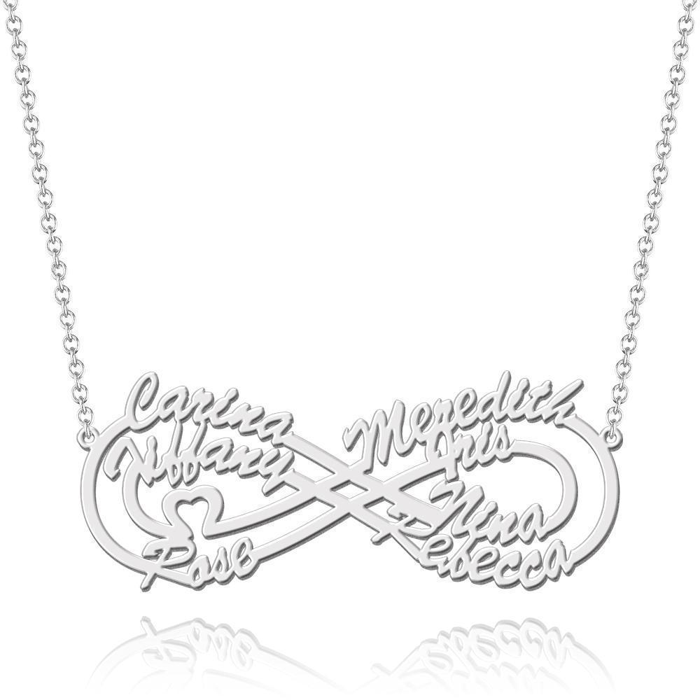 Collier Prenom Collier Prénom Infini Quatre Noms Plaqué Or Rose - Argent