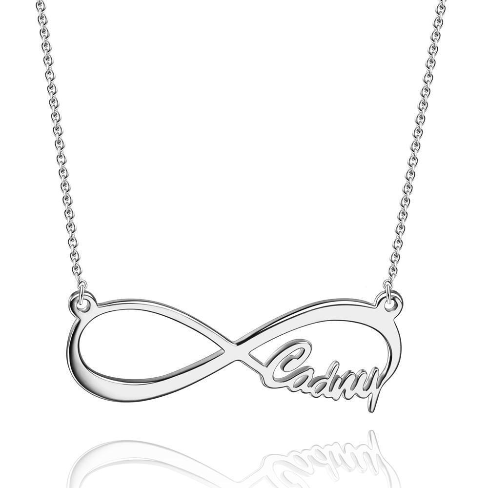 Collier Prenom Collier Prénom Infini Quatre Noms Plaqué Or Rose - Argent