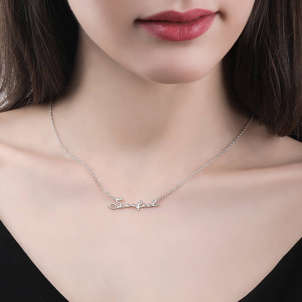 Collier Prenom Collier Monogramme Personnalisé Argent Massif 925