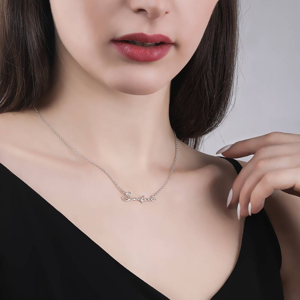 Collier Prenom Collier Monogramme Personnalisé Argent Massif 925