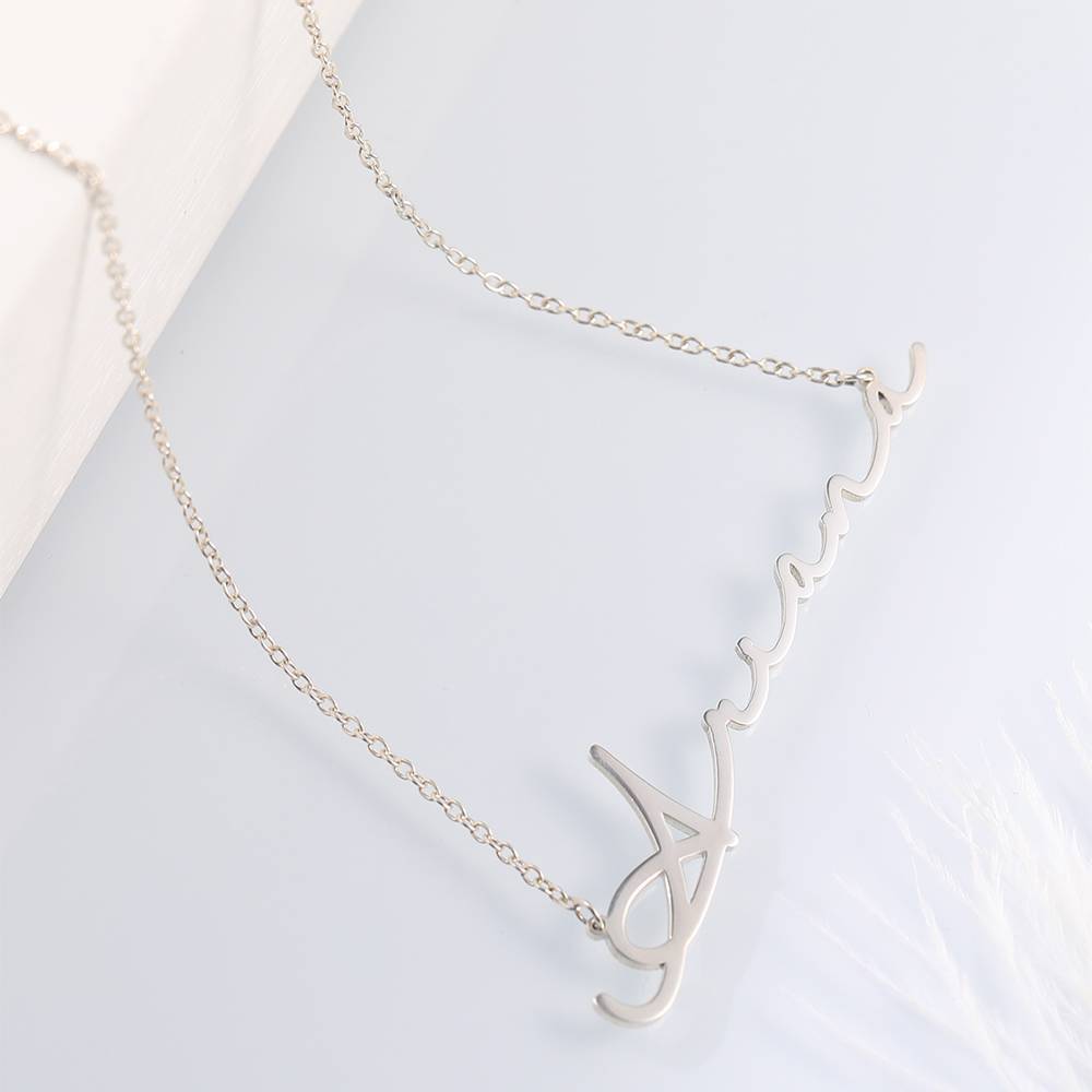 Collier Prenom Collier Monogramme Personnalisé Argent Massif 925