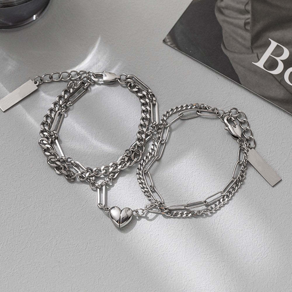 Set Di Braccialetti Magnetici Per Coppia Design A Doppio Strato Regalo Di San Valentino Per Coppie - soufeelit