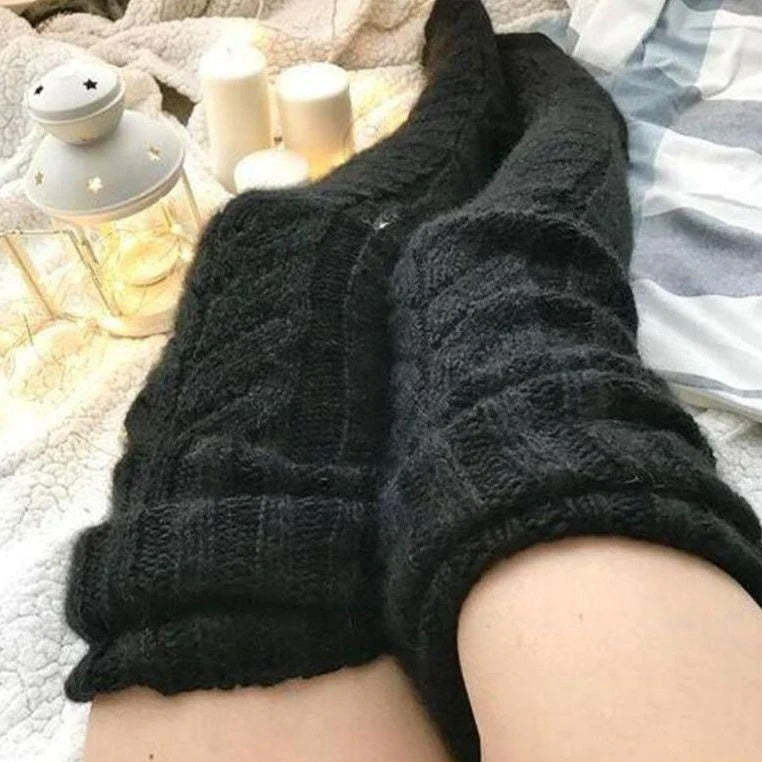 Calzini Sopra Il Ginocchio Lavorati A Maglia Scaldamuscoli Invernali Da Donna Sopra Il Ginocchio Scaldamuscoli Spessi - soufeelit