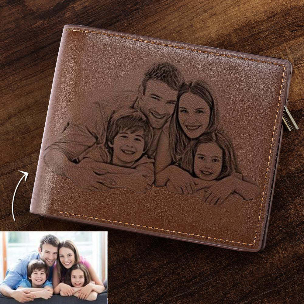 Portafoglio Con Foto Incisa Regalo Per La Famiglia&Personalizzare Un Portafoglio
