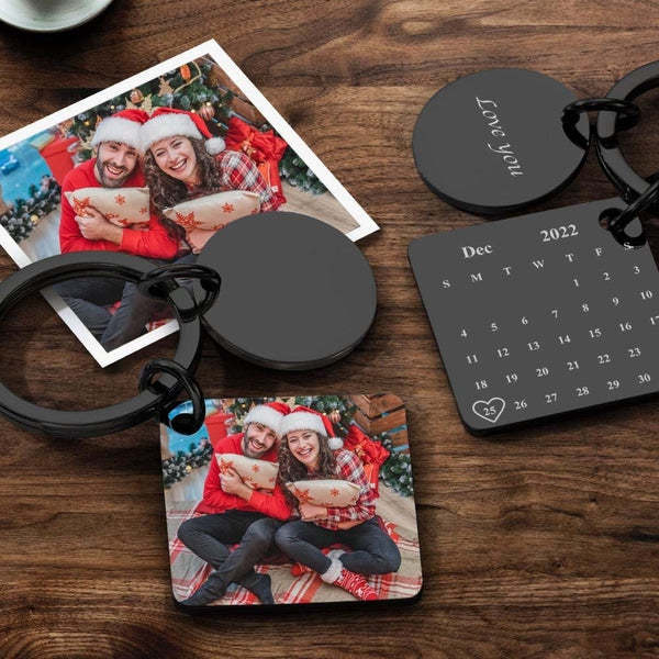 Portachiavi Con Foto Personalizzata Portachiavi Con Calendario Inciso Regali Neri - soufeelit