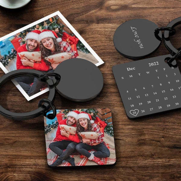 Portachiavi Con Foto Personalizzata Portachiavi Con Calendario Inciso Regali Neri - soufeelit