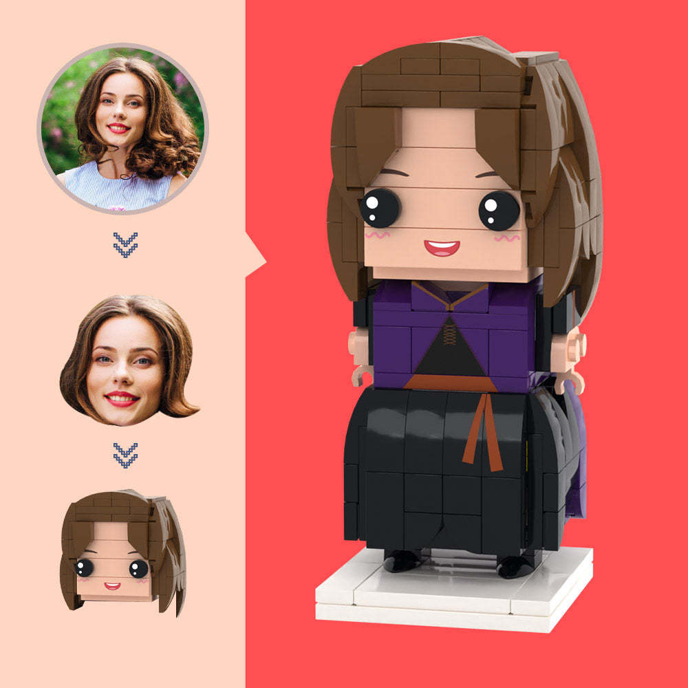 Personalizzato Head Girl Figure Piccolo Giocattolo A Blocchi Di Particelle Personalizzabile 1 Girl Brick Art Gifts - soufeelit