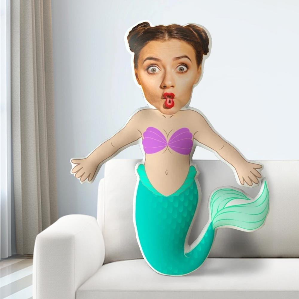 My Face Doll Cuscino Fotografico Personalizzato The Mermaid Throw Pillow Ar View Gift - soufeelit
