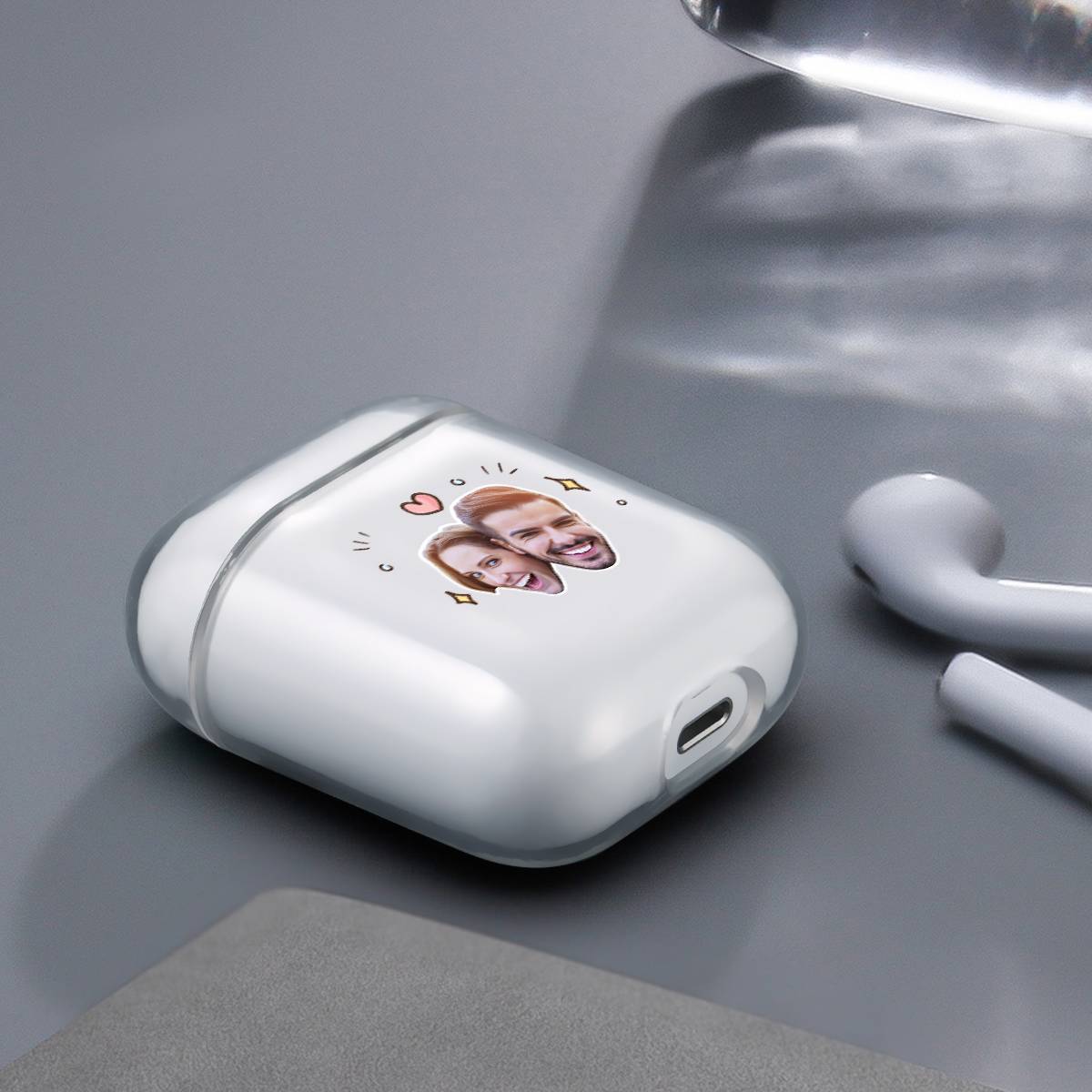 Cover Per Foto Personalizzata Per Cuffie Airpods Regalo Souvenir Per Coppia Trasparente - Avatar