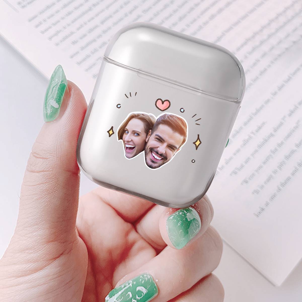 Cover Per Foto Personalizzata Per Cuffie Airpods Regalo Souvenir Per Coppia Trasparente - Avatar