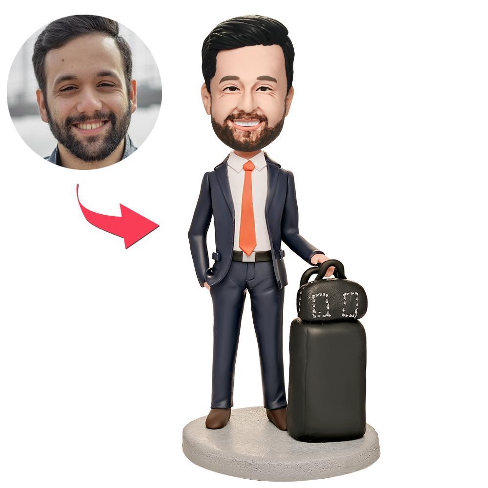 Bobblehead Personalizzato Del World Traveller Executive Con Testo Inciso - soufeelit