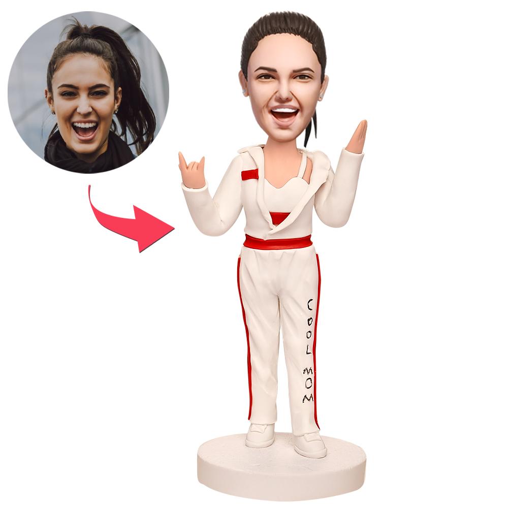 Regalo Per La Festa Della Mamma Super Cool Mom Custom Bobblehead Con Testo Inciso - soufeelit