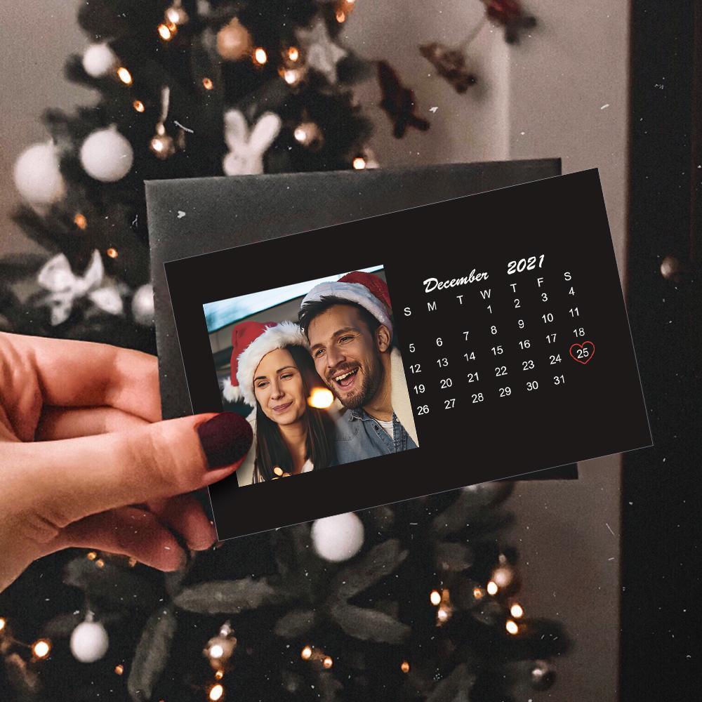 Custom Wallet Card Photo Calendar Card Engraved Wallet Card Black