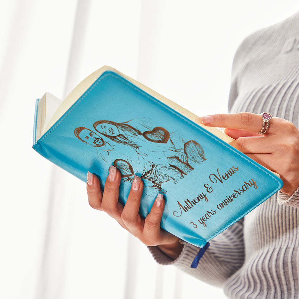 Quaderno Personalizzato In Pelle Con Foto, Diario Di Testo Personalizzato, Regalo Per La Scrittura A Mano - soufeelit