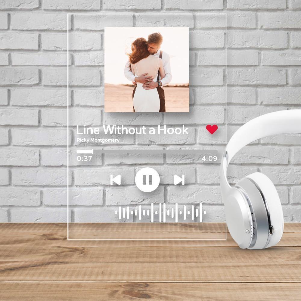 Scannable Spotify Code Plaque Keychain Music and Photo Acrylic, Song Keychain Gifts 2.1in*3.4in (5.4*8.6cm) - soufeelus