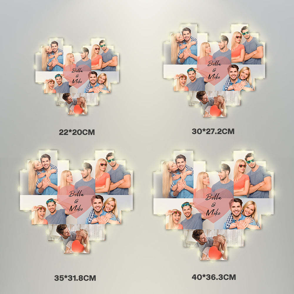 Personalizzato Photo Collage Photo Light Lampada Da Parete Regalo Di San Valentino Photo Board Acrilico Per La Moglie - soufeelitLampada Personalizzata