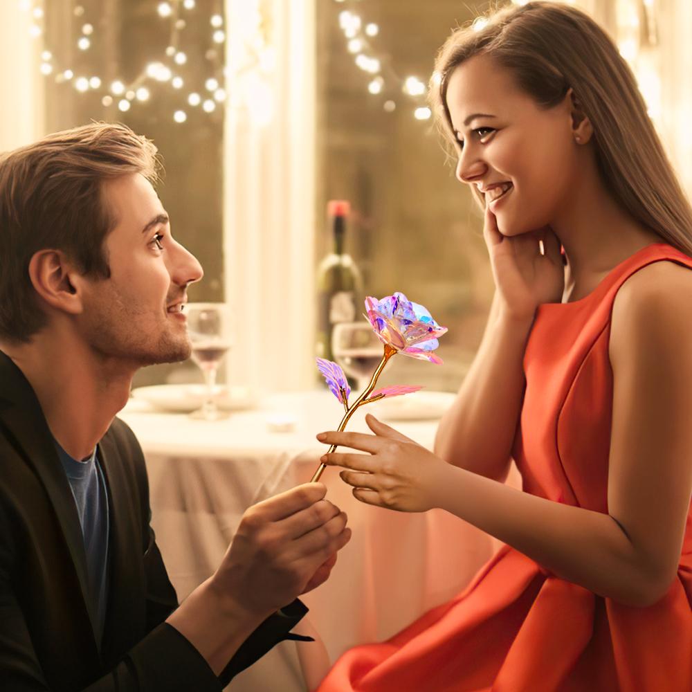 Galaxy Flower Rose-regali Unici Per La Fidanzata, L'anniversario, Il Giorno Di San ValentinoLampada Personalizzata