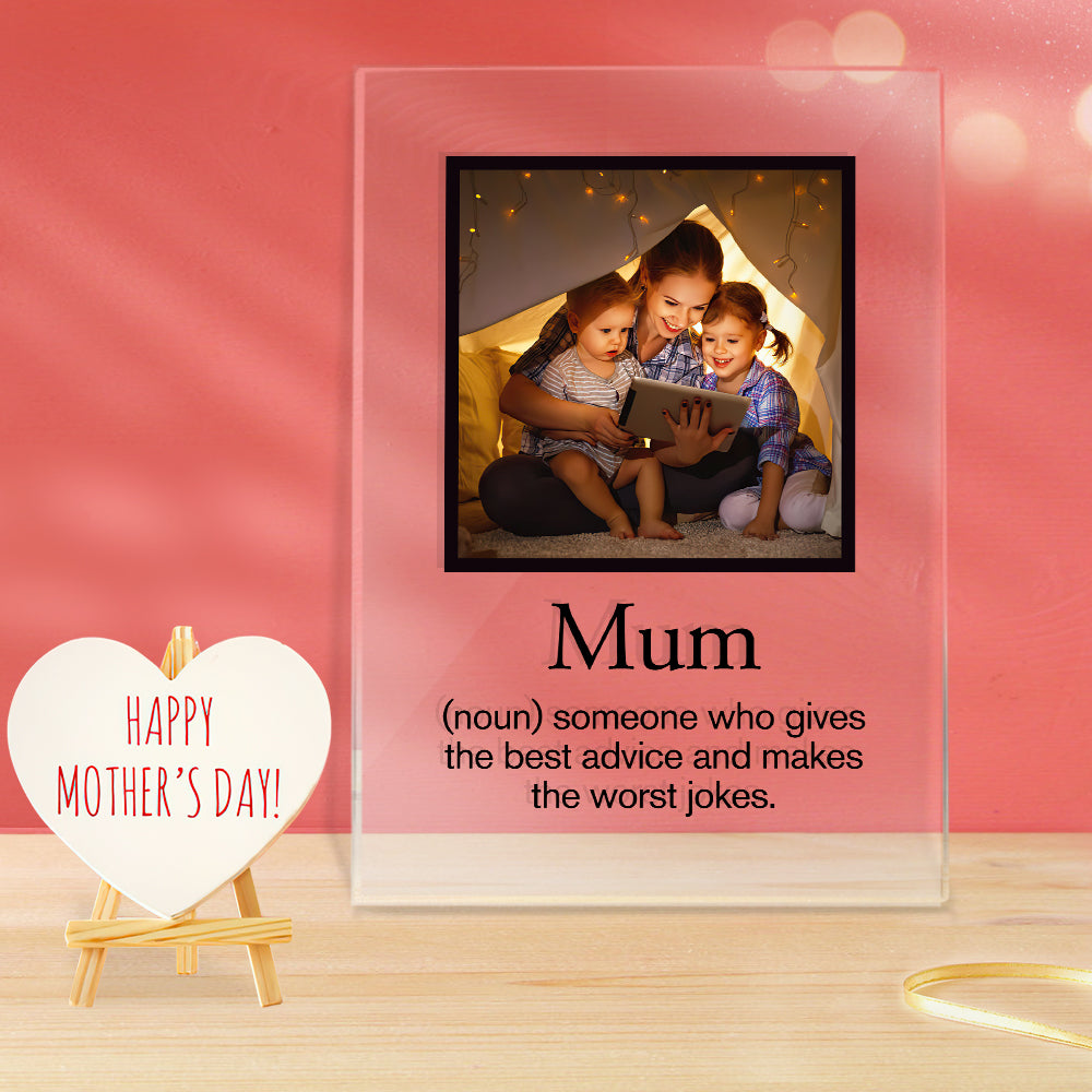 Regalo Personalizzato Per Luce Notturna In Acrilico Con Foto Per La Mamma - soufeelit -Lampada Personalizzata