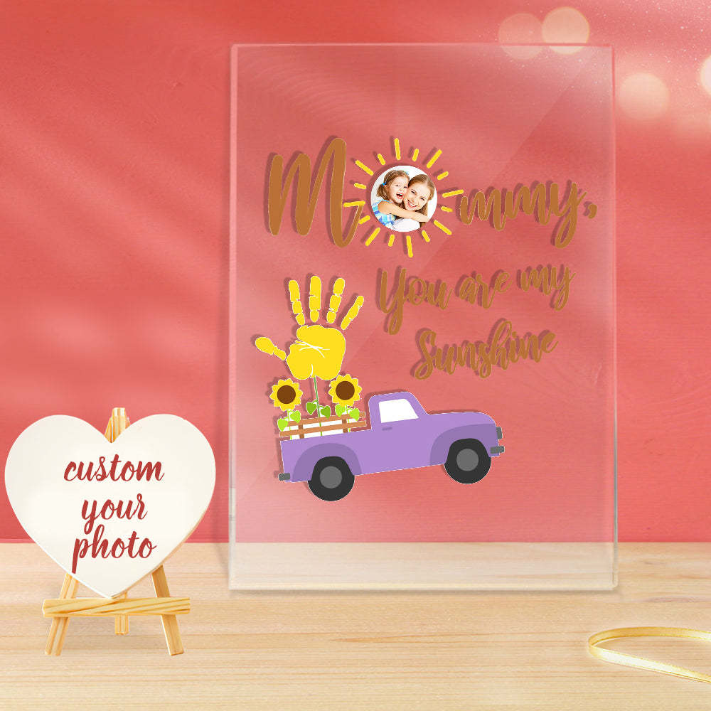 Regalo Per La Festa Della Mamma Lampada Fotografica Personalizzata Con Base In Legno Con Impronta A Mano Luce Notturna - soufeelit
