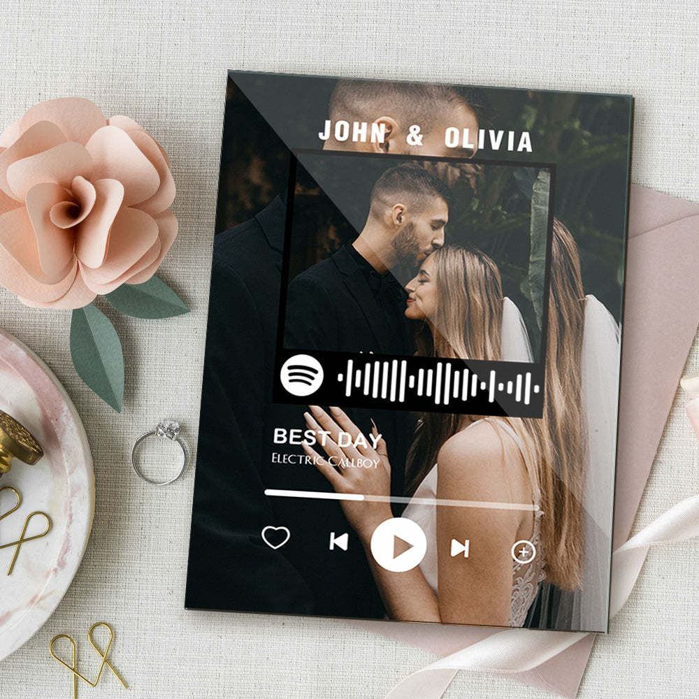 Foto Personalizzata Spotify Plaque Music Portachiavi Regali Per Relazioni A Lunga Distanza - soufeelit