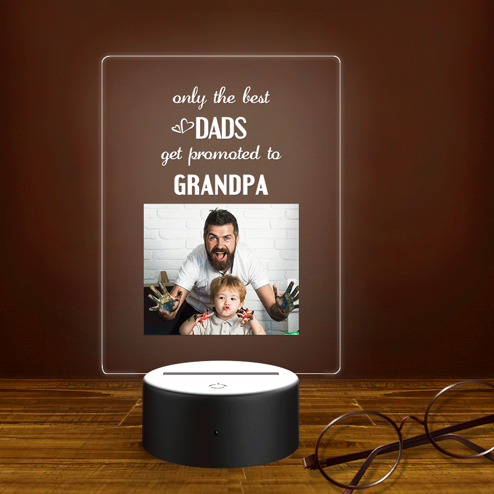 Regalo Per La Festa Del Papà Nome Personalizzato Luce Notturna Solo I Migliori Papà Vengono Promossi Al Nonno - soufeelit
