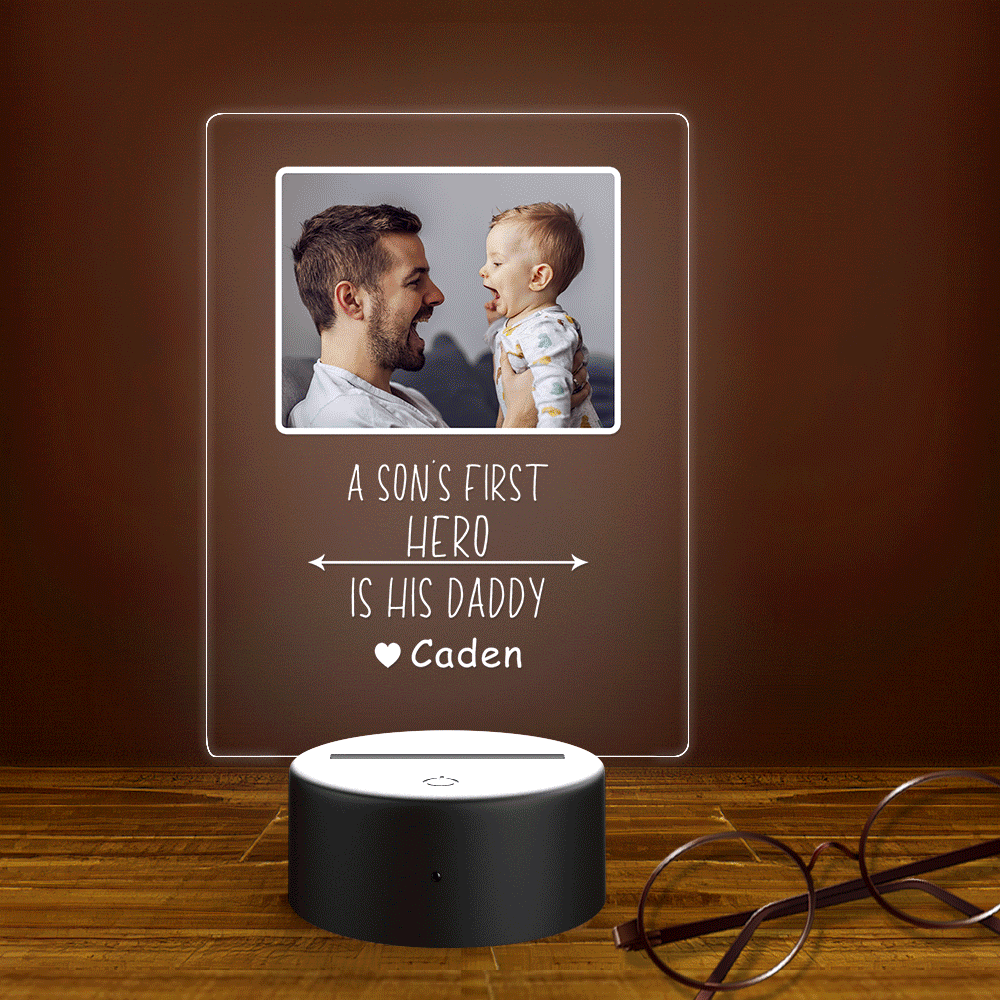Regalo Personalizzato Per La Festa Del Papà Con Base In Plastica Con Nome E Foto - soufeelit