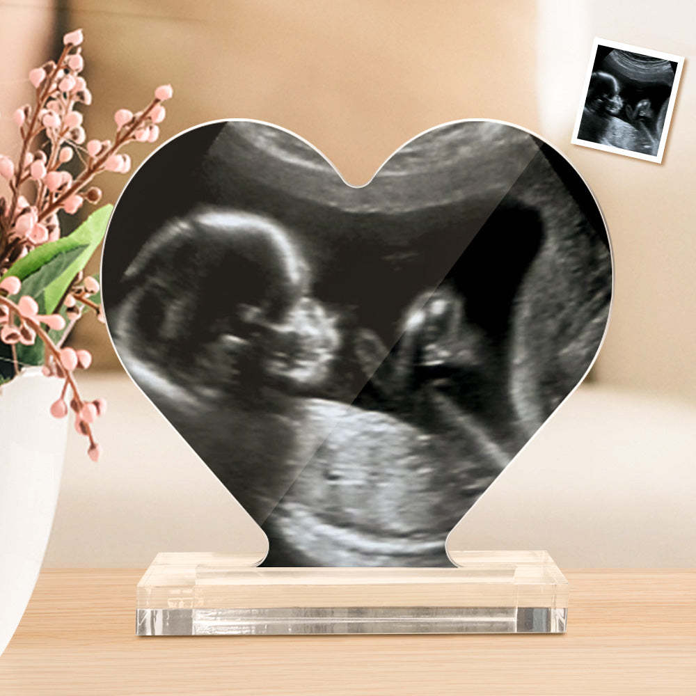 Regalo Personalizzato Di Placca Acrilica A Forma Di Cuore Con Foto Ad Ultrasuoni Per La Futura Mamma - soufeelit