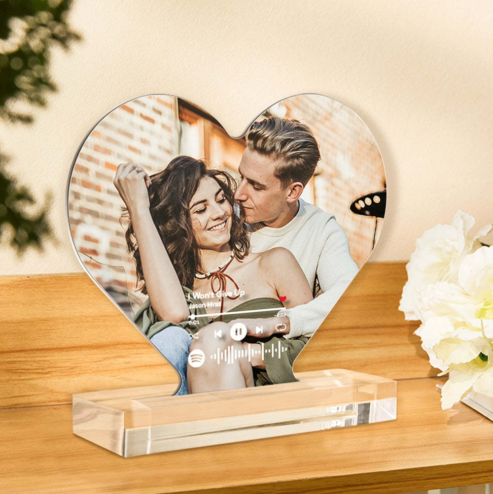 Foto Personalizzata Codice Spotify Placca Acrilica Placca Acrilica A Forma Di Cuore Regalo Per Coppie - soufeelit