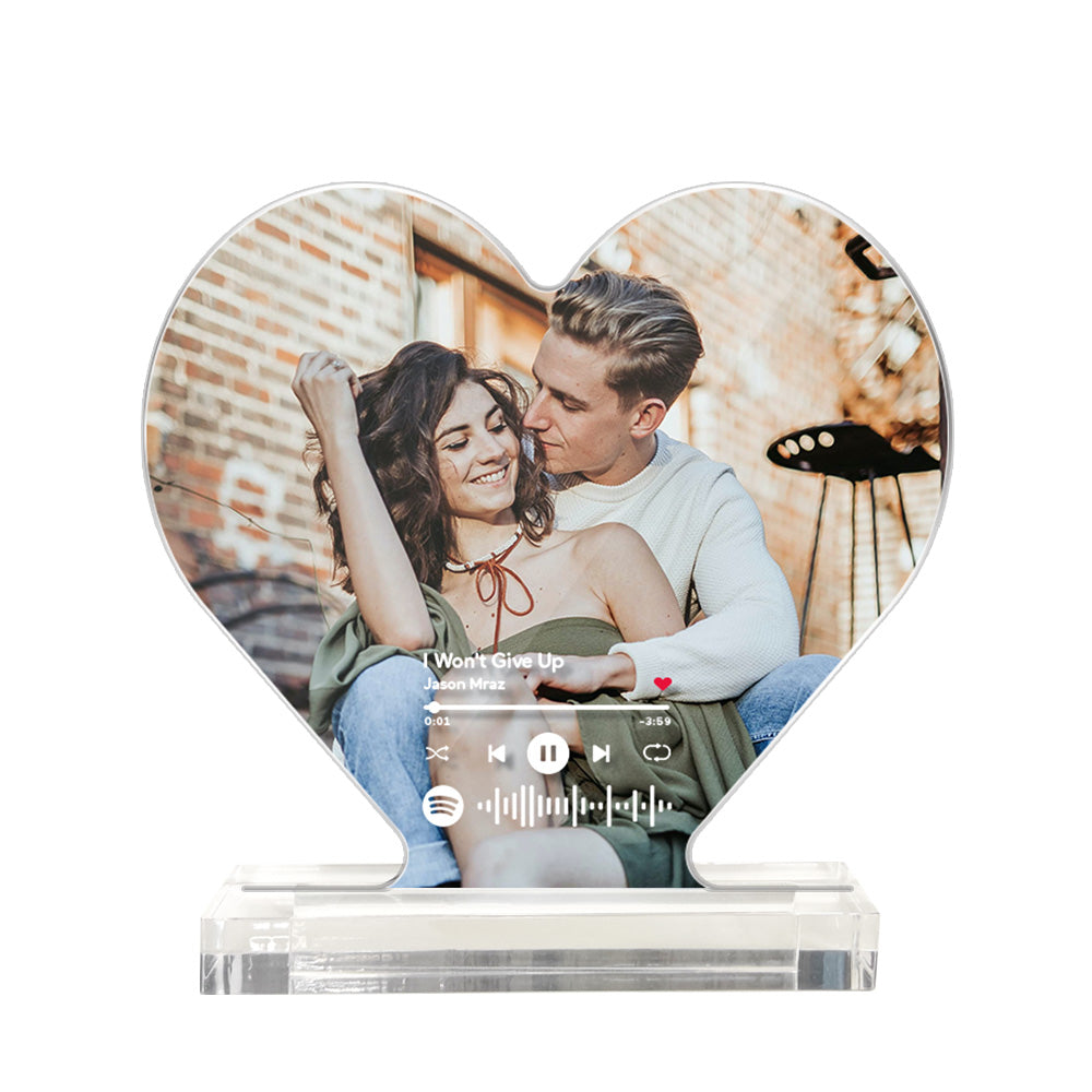 Foto Personalizzata Codice Spotify Placca Acrilica Placca Acrilica A Forma Di Cuore Regalo Per Coppie - soufeelit