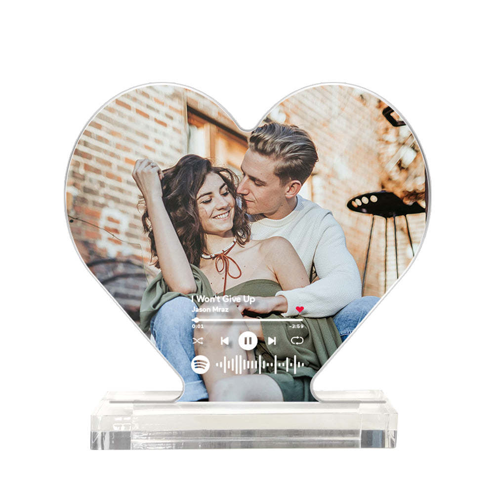 Foto Personalizzata Codice Spotify Placca Acrilica Placca Acrilica A Forma Di Cuore Regalo Per Coppie - soufeelit