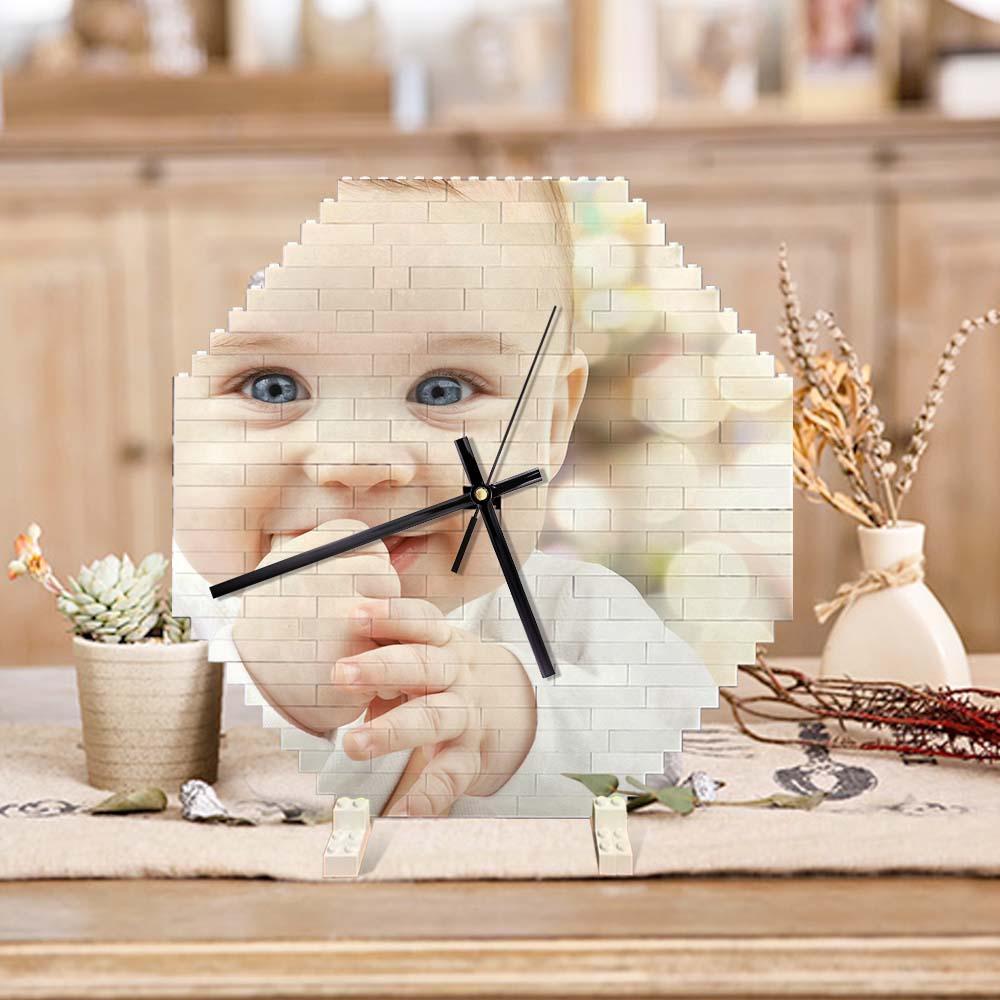 Orologio Da Parete Personalizzato Con Blocchi Di Costruzione Puzzle Personalizzato Orologio Personalizzato Con Foto In Mattoni Regalo Per Bambini - soufeelit