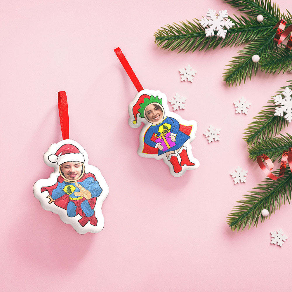 Decorazioni Da Appendere Personalizzate Per Superman E Superwoman Decorazione Natalizia Da Appendere Personalizzata Per Il Viso - soufeelit