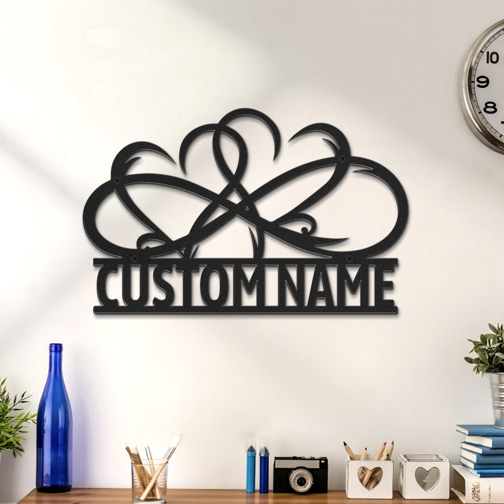 Custom Infinity Heart Signs Metal Wall Art Led Lights Home Decor Gift For Wedding - soufeelit
