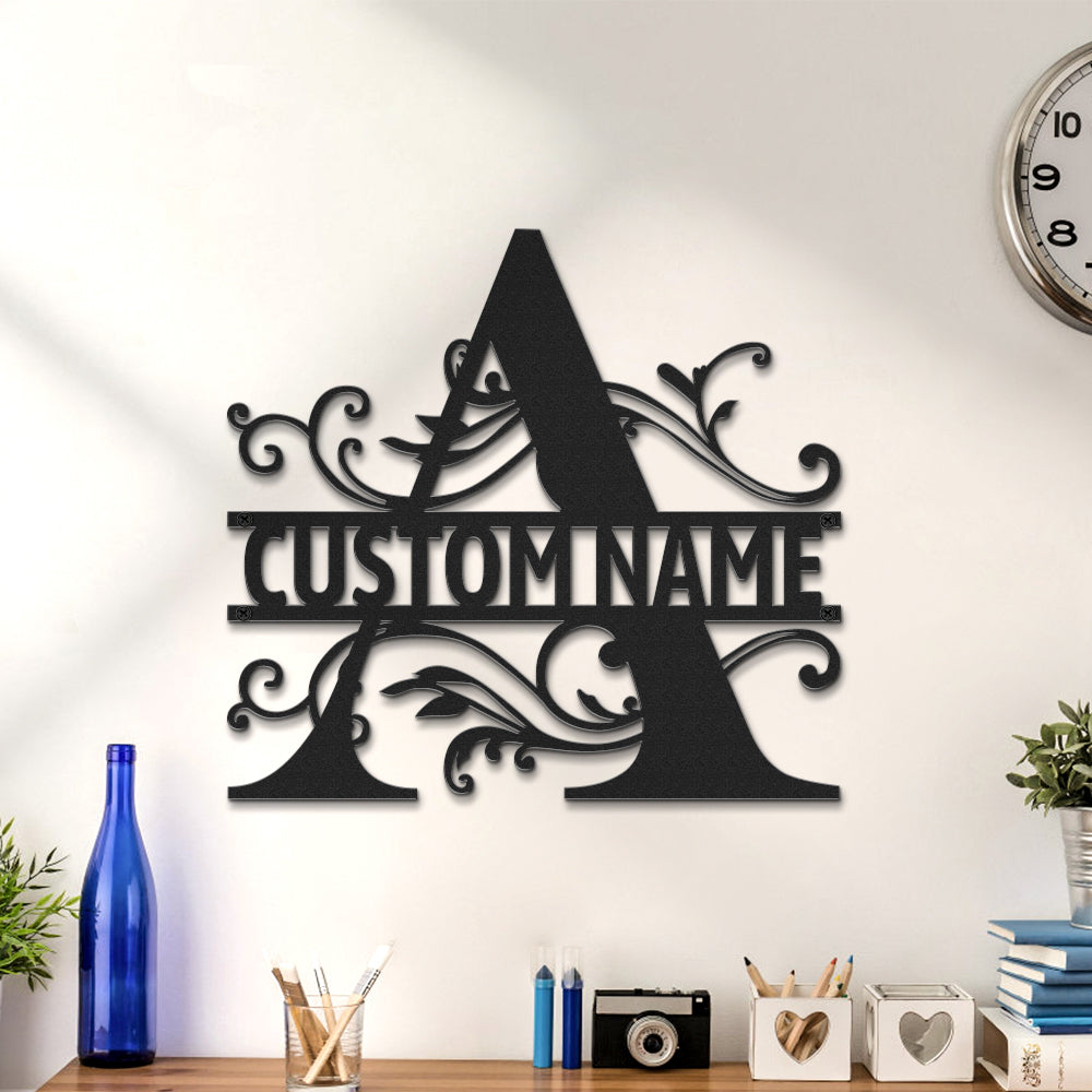 Monogramma Personalizzato Nome Segni Metallo Wall Art Luci A Led Decorazioni Per La Casa Regalo - soufeelit