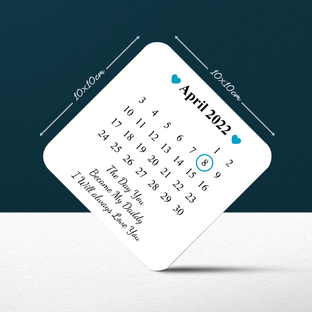 Sottobicchieri Personalizzati Con Foto Regalo Quadrato Per La Festa Del Papà Con Data Selettiva - soufeelit