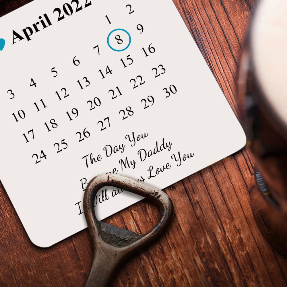 Sottobicchieri Personalizzati Con Foto Regalo Quadrato Per La Festa Del Papà Con Data Selettiva - soufeelit