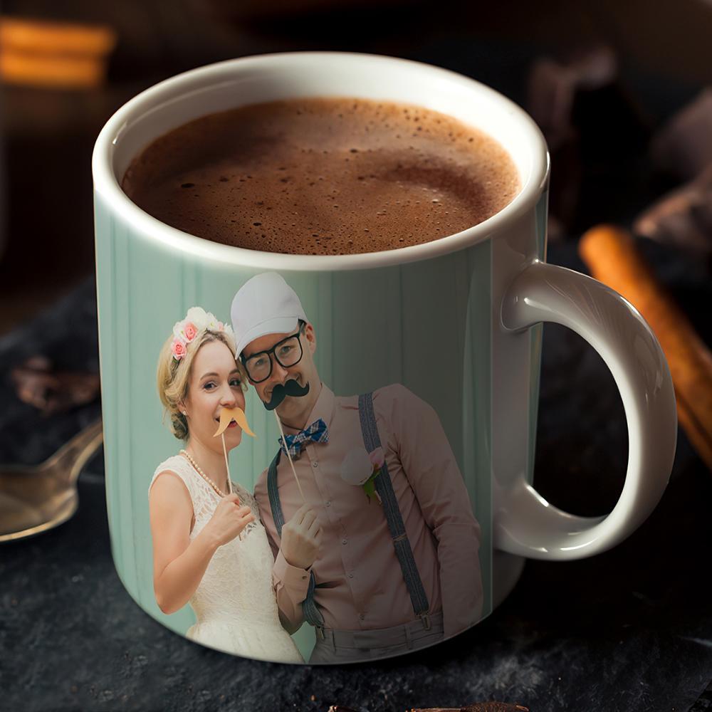 Tazza Fotografica Personalizzata Per Il Giorno Del Matrimonio Romantico Incantevole Per Lei - soufeelit