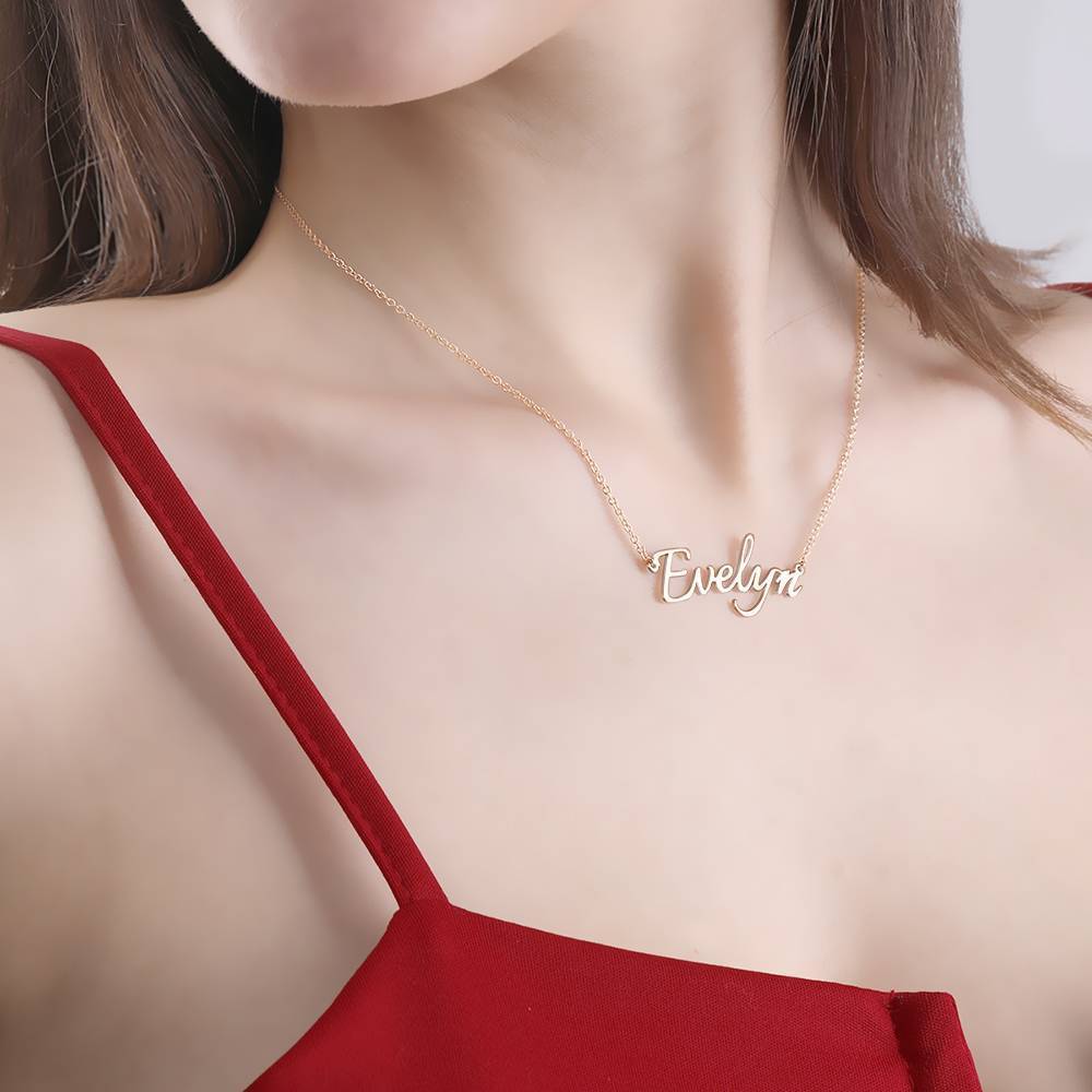 Collana Con Nome Personalizzato In Argento Placcato Oro Nero - soufeelit