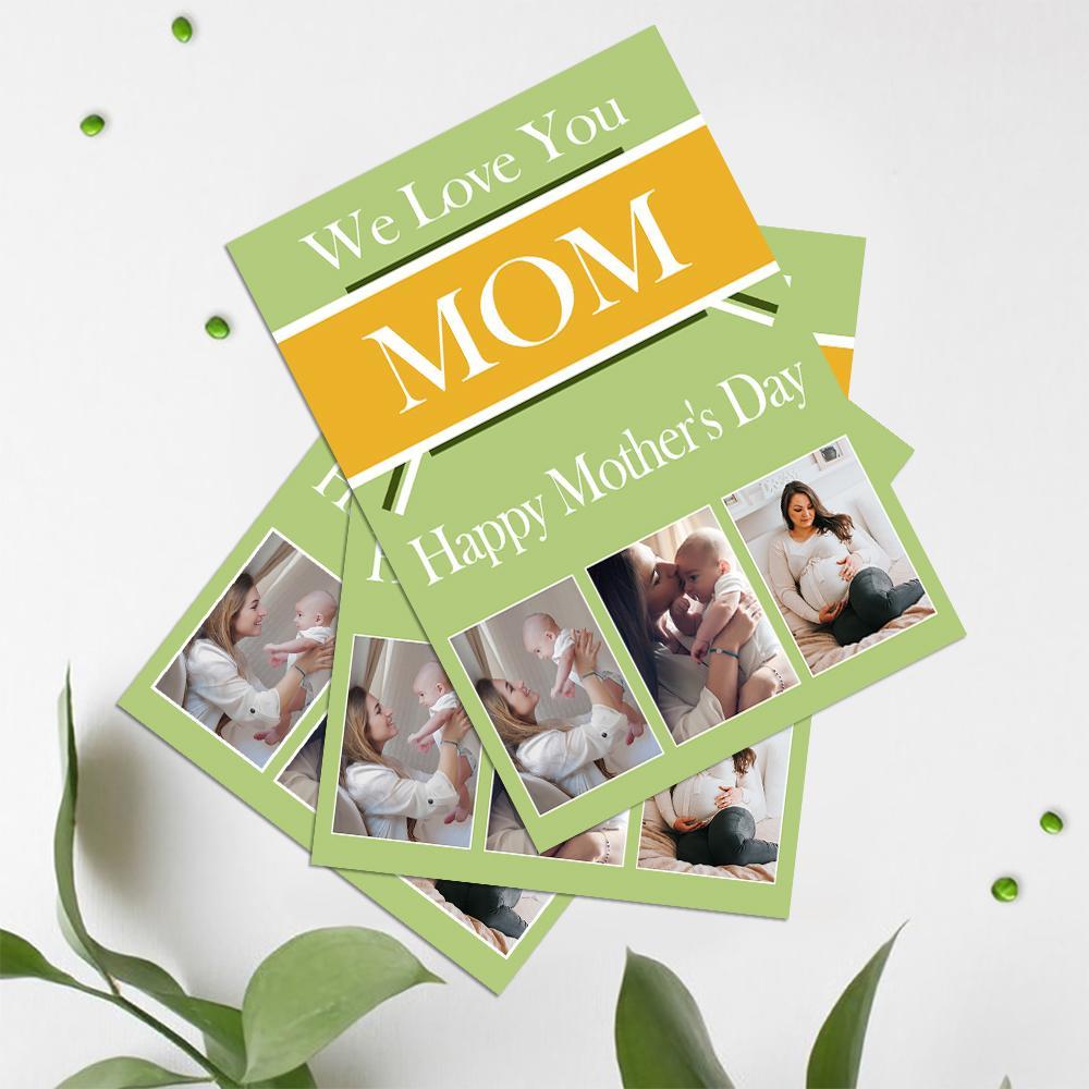 Biglietto Di Auguri Personalizzato Con 3 Foto Regalo Speciale Per La Festa Della Mamma - soufeelit