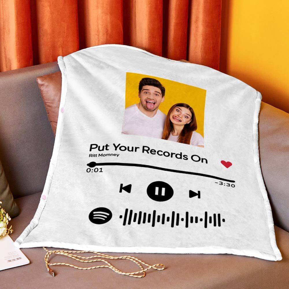 Coperta Riscaldata Con Codice Spotify Personalizzata Coperta Con Foto Regalo Caldo Invernale 10 Impostazioni Di Calore Coperta Riscaldante Con 3 Impostazioni Di Tempo - soufeelit