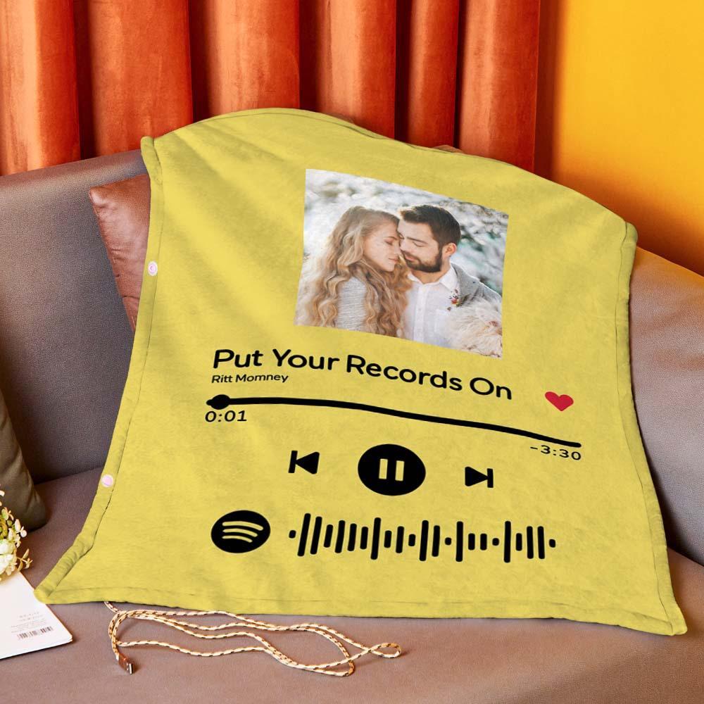 Coperta Riscaldata Con Codice Spotify Personalizzata Coperta Con Foto Regalo Caldo Invernale 10 Impostazioni Di Calore Coperta Riscaldante Con 3 Impostazioni Di Tempo - soufeelit