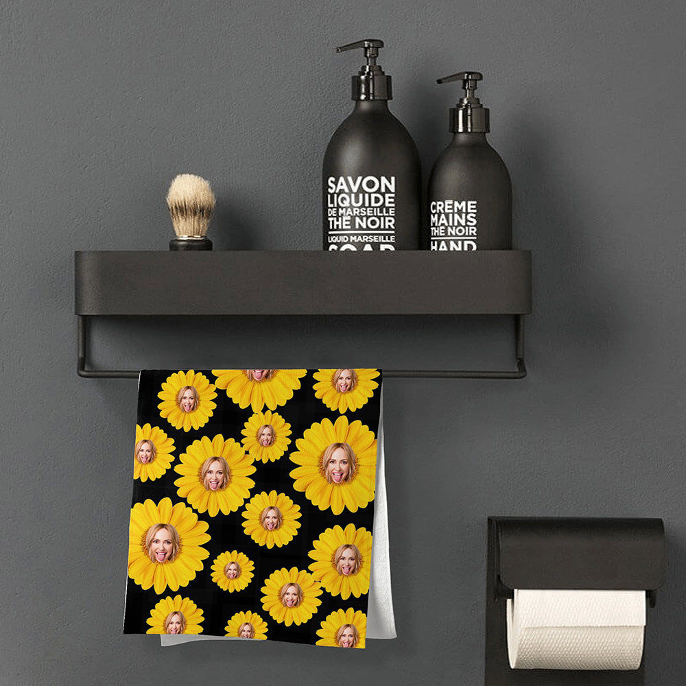 Asciugamano Di Girasole Con Facce Personalizzate Asciugamano Personalizzato Con Foto Regalo Divertente - soufeelit